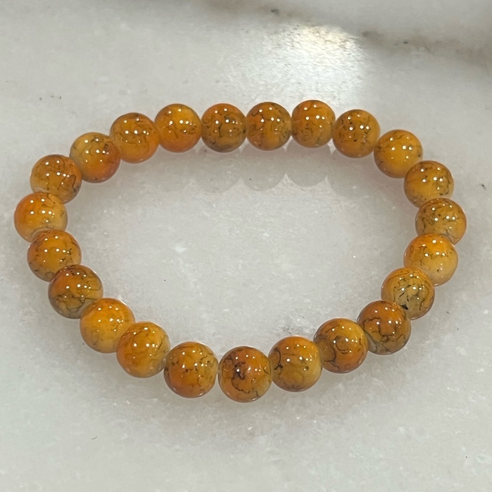 Elegant Orange Beaded Bracelet